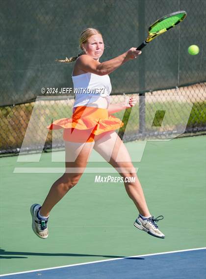 Thumbnail 1 in NCHSAA 3A Tennis Doubles Final photogallery.