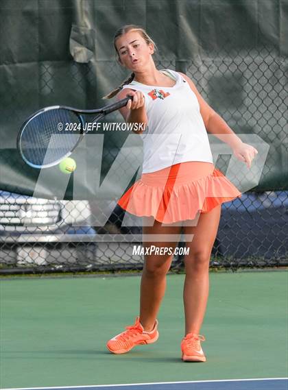 Thumbnail 2 in NCHSAA 3A Tennis Doubles Final photogallery.