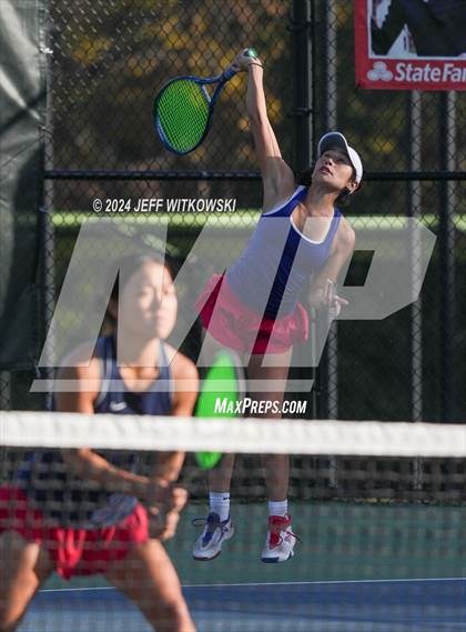 Thumbnail 3 in NCHSAA 3A Tennis Doubles Final photogallery.