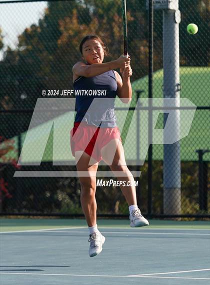 Thumbnail 2 in NCHSAA 3A Tennis Doubles Final photogallery.