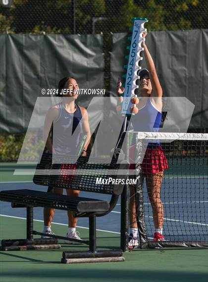 Thumbnail 2 in NCHSAA 3A Tennis Doubles Final photogallery.