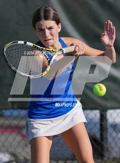 Thumbnail 1 in NCHSAA 3A Tennis Doubles Final photogallery.
