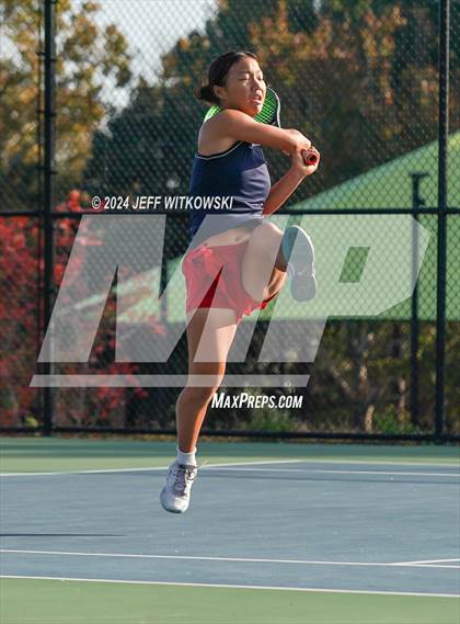 Thumbnail 1 in NCHSAA 3A Tennis Doubles Final photogallery.