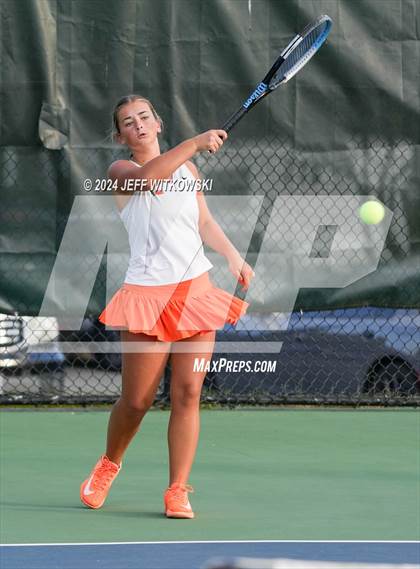 Thumbnail 1 in NCHSAA 3A Tennis Doubles Final photogallery.