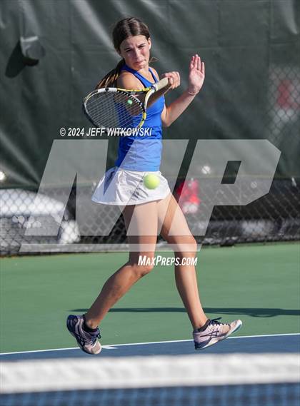 Thumbnail 3 in NCHSAA 3A Tennis Doubles Final photogallery.