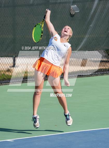Thumbnail 3 in NCHSAA 3A Tennis Doubles Final photogallery.