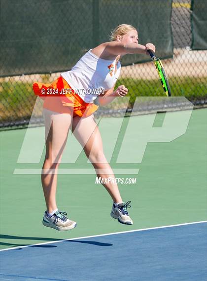Thumbnail 2 in NCHSAA 3A Tennis Doubles Final photogallery.
