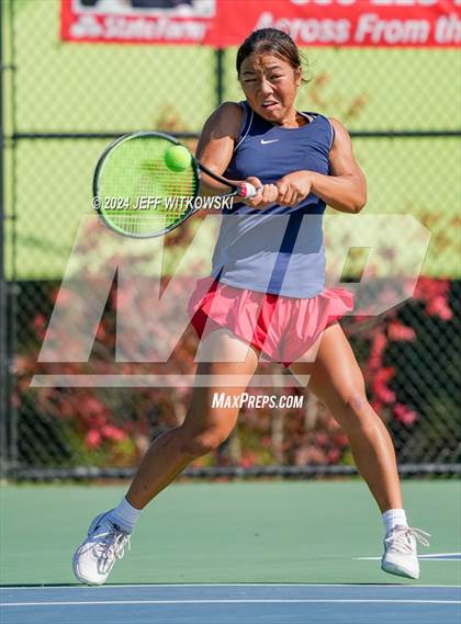 Thumbnail 3 in NCHSAA 3A Tennis Doubles Final photogallery.