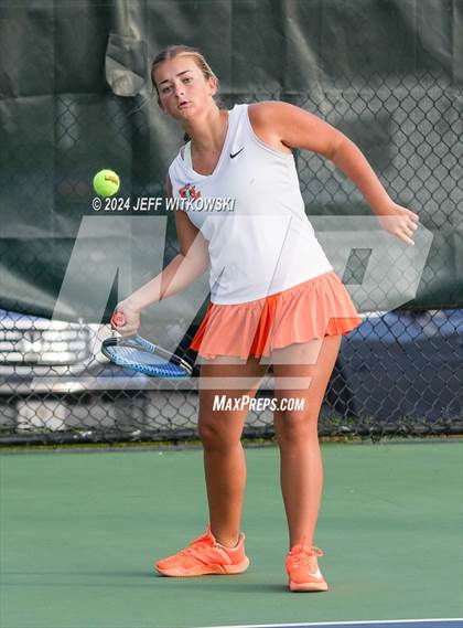 Thumbnail 1 in NCHSAA 3A Tennis Doubles Final photogallery.
