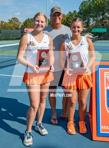 Thumbnail 2 in NCHSAA 3A Tennis Doubles Final photogallery.