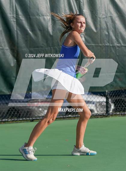 Thumbnail 3 in NCHSAA 3A Tennis Doubles Final photogallery.