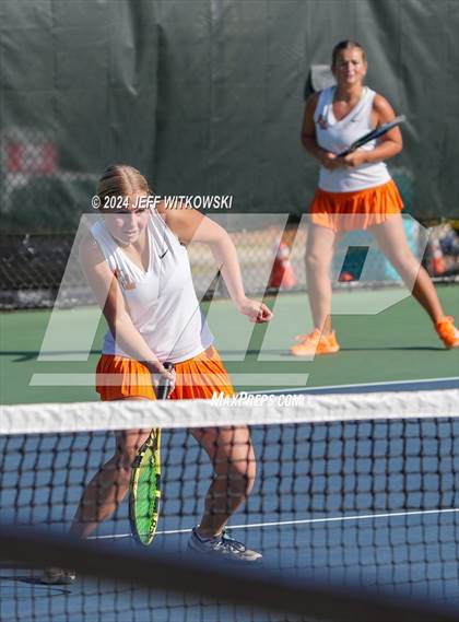 Thumbnail 2 in NCHSAA 3A Tennis Doubles Final photogallery.