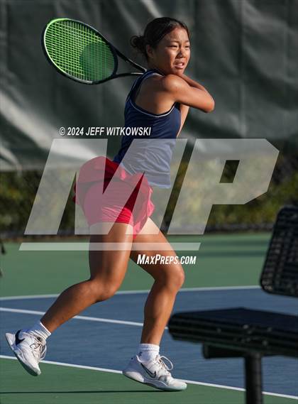 Thumbnail 1 in NCHSAA 3A Tennis Doubles Final photogallery.