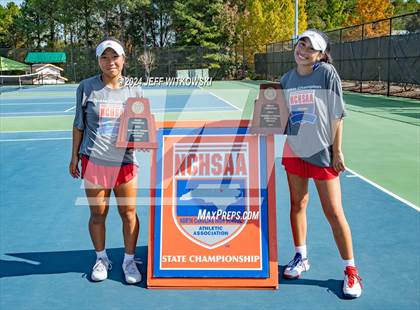 Thumbnail 1 in NCHSAA 3A Tennis Doubles Final photogallery.