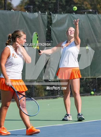 Thumbnail 1 in NCHSAA 3A Tennis Doubles Final photogallery.
