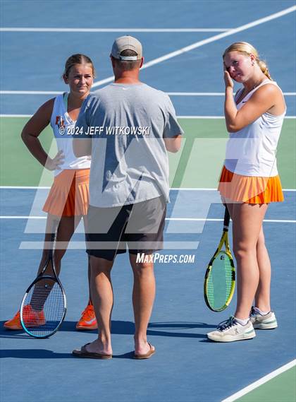 Thumbnail 1 in NCHSAA 3A Tennis Doubles Final photogallery.