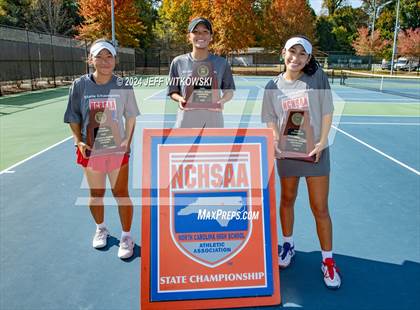 Thumbnail 2 in NCHSAA 3A Tennis Doubles Final photogallery.