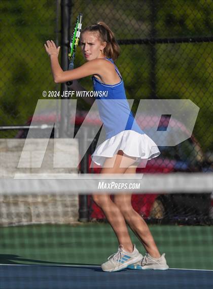 Thumbnail 1 in NCHSAA 3A Tennis Doubles Final photogallery.