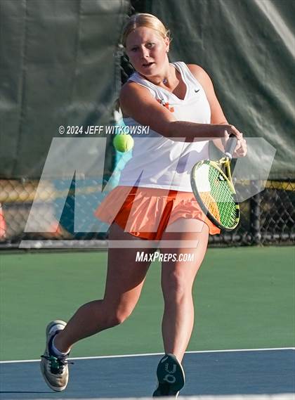 Thumbnail 1 in NCHSAA 3A Tennis Doubles Final photogallery.