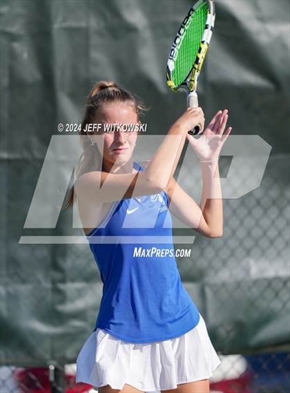 Thumbnail 1 in NCHSAA 3A Tennis Doubles Final photogallery.