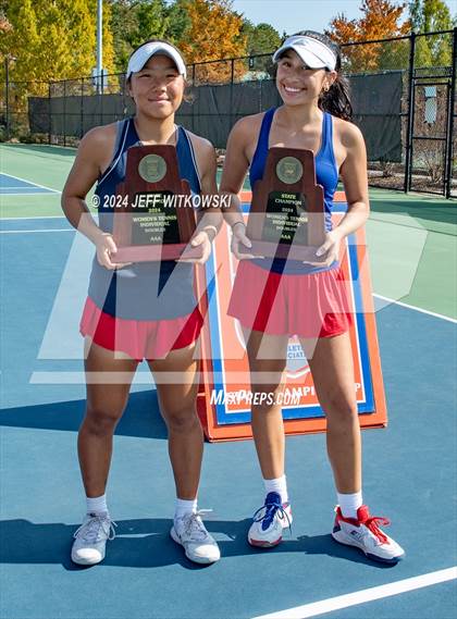 Thumbnail 1 in NCHSAA 3A Tennis Doubles Final photogallery.