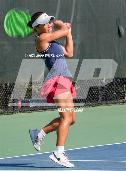 Thumbnail 1 in NCHSAA 3A Tennis Doubles Final photogallery.