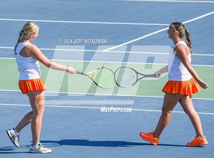 Thumbnail 2 in NCHSAA 3A Tennis Doubles Final photogallery.