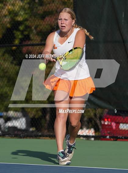 Thumbnail 3 in NCHSAA 3A Tennis Doubles Final photogallery.