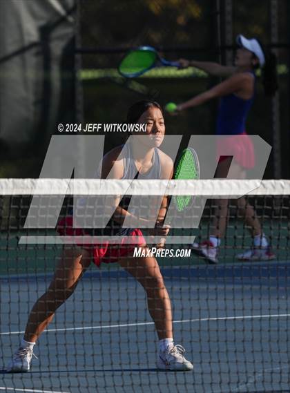 Thumbnail 2 in NCHSAA 3A Tennis Doubles Final photogallery.