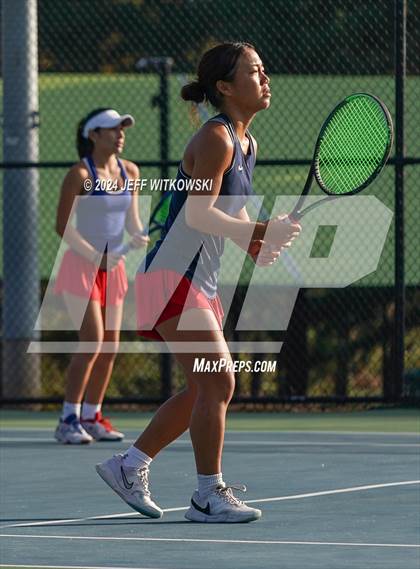 Thumbnail 2 in NCHSAA 3A Tennis Doubles Final photogallery.