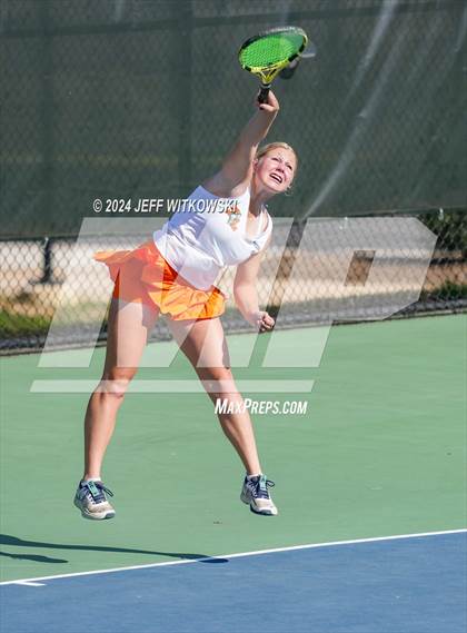 Thumbnail 1 in NCHSAA 3A Tennis Doubles Final photogallery.