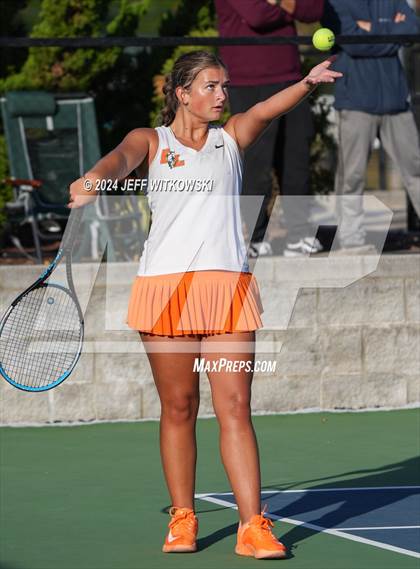 Thumbnail 2 in NCHSAA 3A Tennis Doubles Final photogallery.