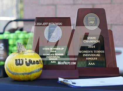 Thumbnail 1 in NCHSAA 3A Tennis Doubles Final photogallery.