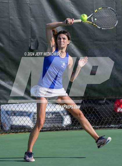 Thumbnail 1 in NCHSAA 3A Tennis Doubles Final photogallery.