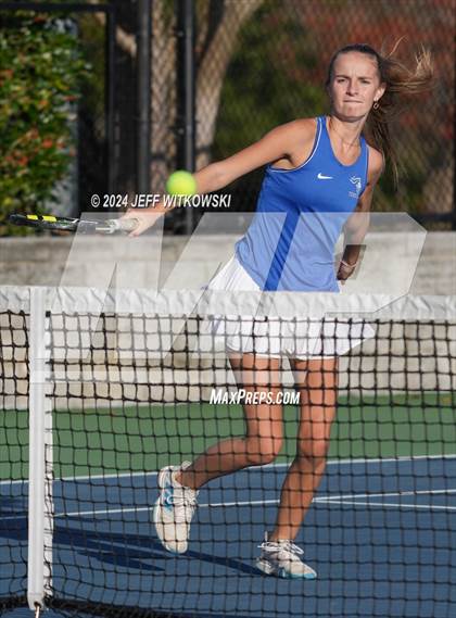 Thumbnail 3 in NCHSAA 3A Tennis Doubles Final photogallery.