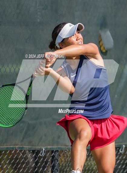 Thumbnail 1 in NCHSAA 3A Tennis Doubles Final photogallery.