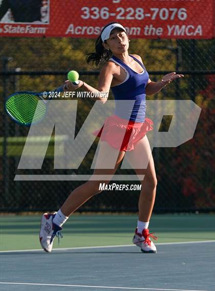 Thumbnail 3 in NCHSAA 3A Tennis Doubles Final photogallery.