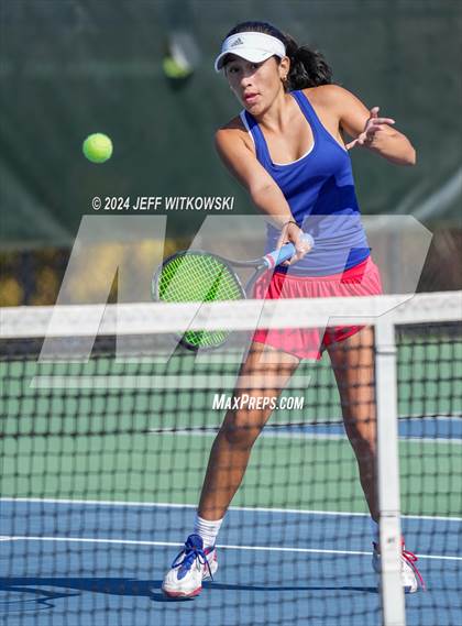Thumbnail 3 in NCHSAA 3A Tennis Doubles Final photogallery.