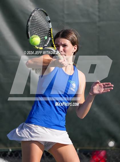 Thumbnail 2 in NCHSAA 3A Tennis Doubles Final photogallery.