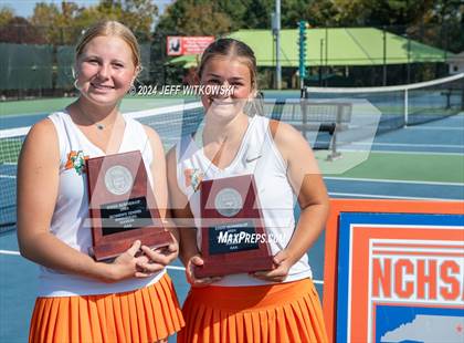 Thumbnail 2 in NCHSAA 3A Tennis Doubles Final photogallery.