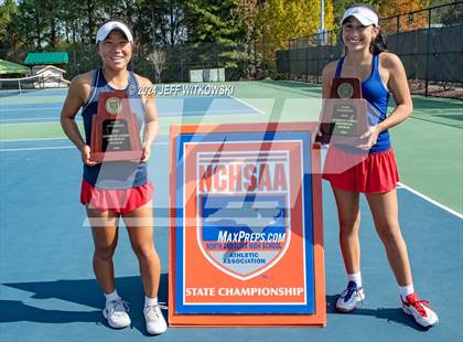 Thumbnail 3 in NCHSAA 3A Tennis Doubles Final photogallery.