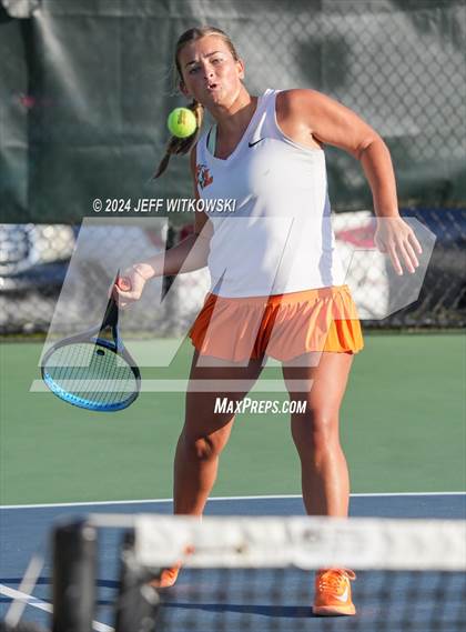 Thumbnail 3 in NCHSAA 3A Tennis Doubles Final photogallery.