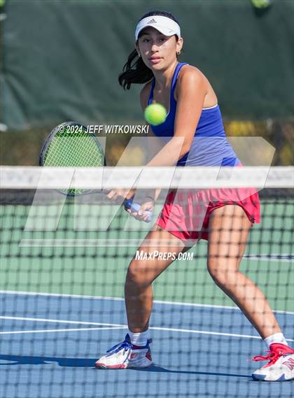 Thumbnail 2 in NCHSAA 3A Tennis Doubles Final photogallery.