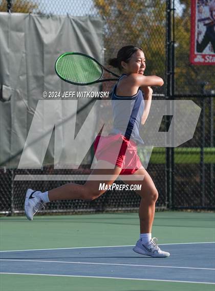 Thumbnail 2 in NCHSAA 3A Tennis Doubles Final photogallery.