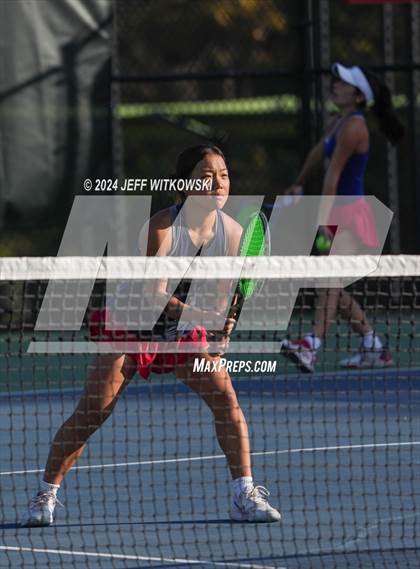 Thumbnail 1 in NCHSAA 3A Tennis Doubles Final photogallery.
