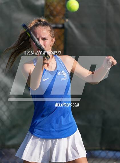 Thumbnail 2 in NCHSAA 3A Tennis Doubles Final photogallery.