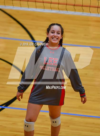 Thumbnail 3 in Boerne-Champion vs Lee [Robert E.] (NEISD Volleyball Tournament) photogallery.
