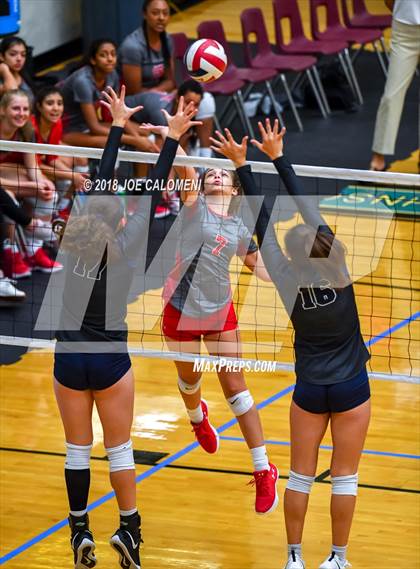 Thumbnail 1 in Boerne-Champion vs Lee [Robert E.] (NEISD Volleyball Tournament) photogallery.