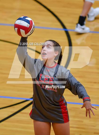 Thumbnail 3 in Boerne-Champion vs Lee [Robert E.] (NEISD Volleyball Tournament) photogallery.