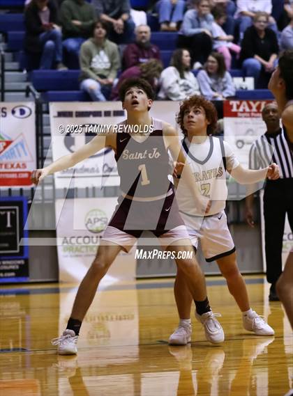 Thumbnail 1 in Perrin-Whitt vs. Saint Jo (UIL Basketball 1A D1 Region 3 Bi-District) photogallery.